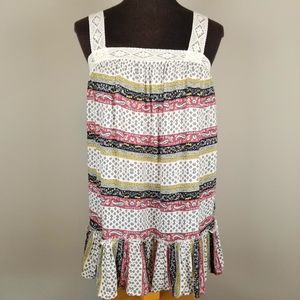 NWT: Entro crochet peplum lightweight tank top, S